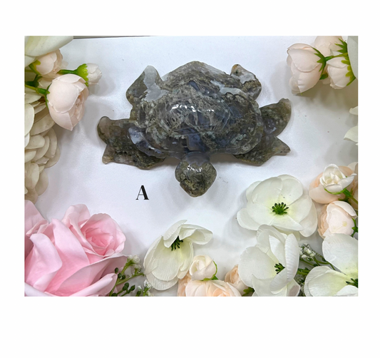 Large Moss Agate Turtle