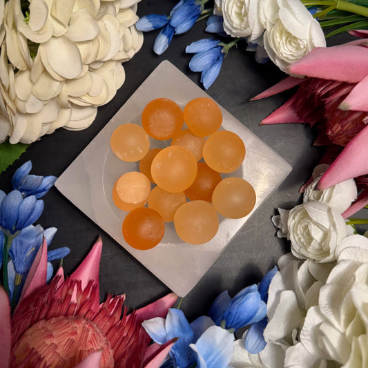 Peach Selenite Mini Sphere