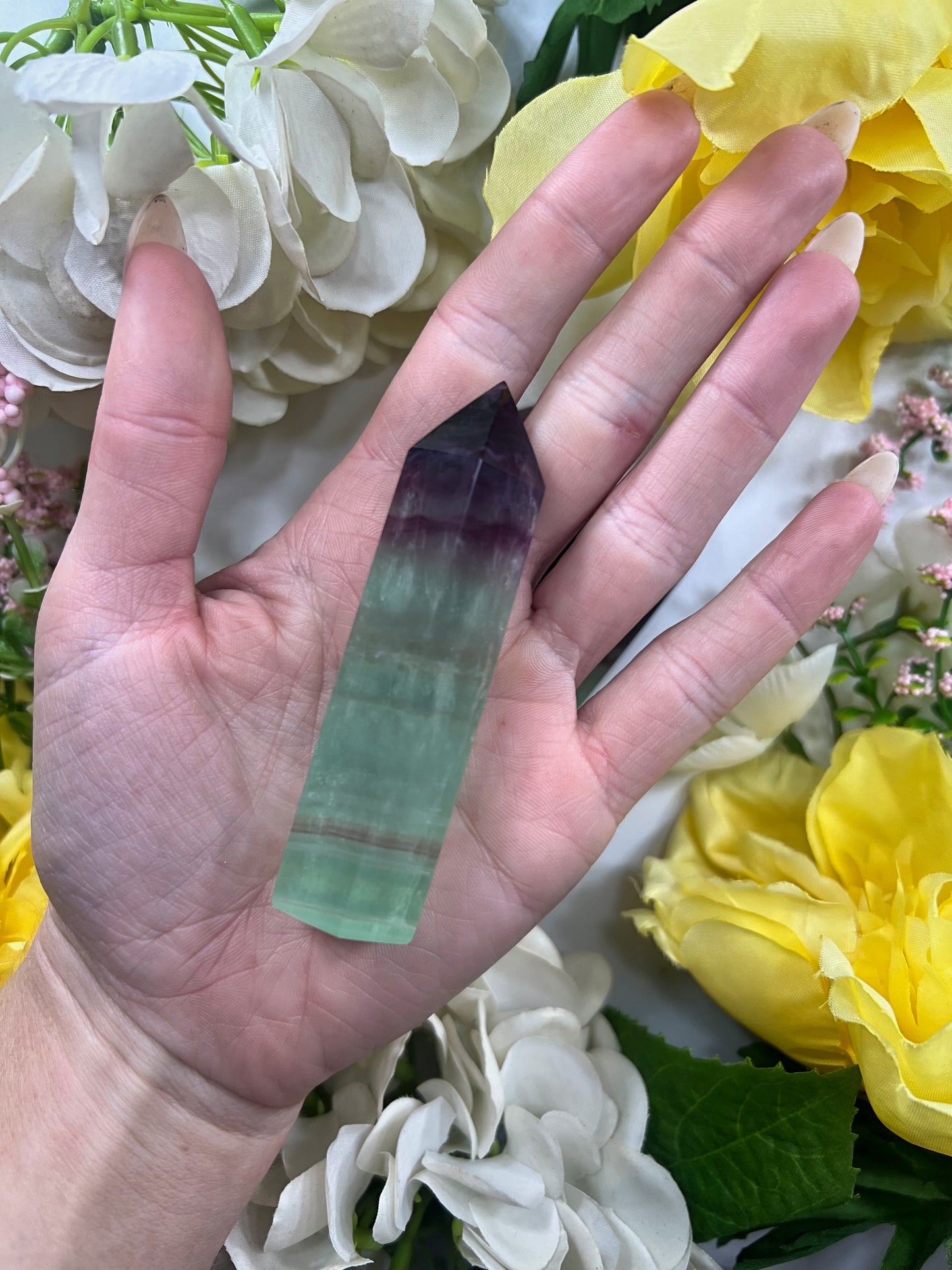 Watermelon Fluorite Point