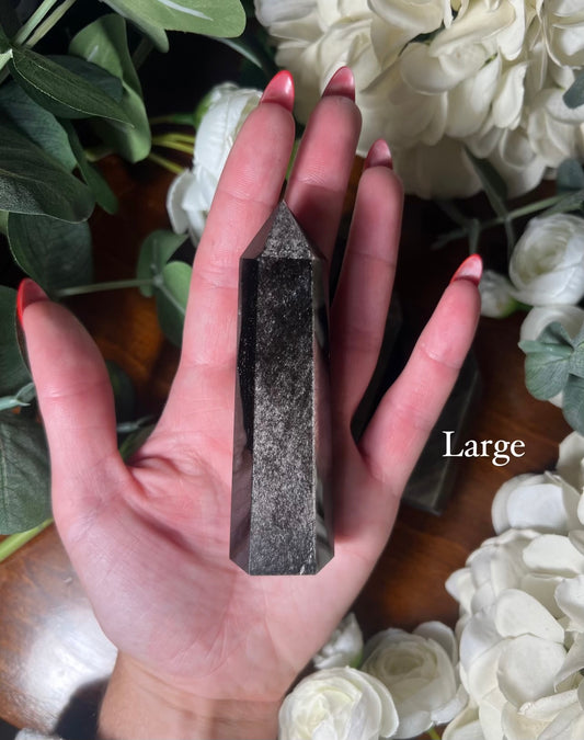 Silver Sheen Obsidian Point