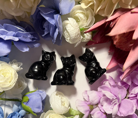 Black Obsidian Crystal Cat