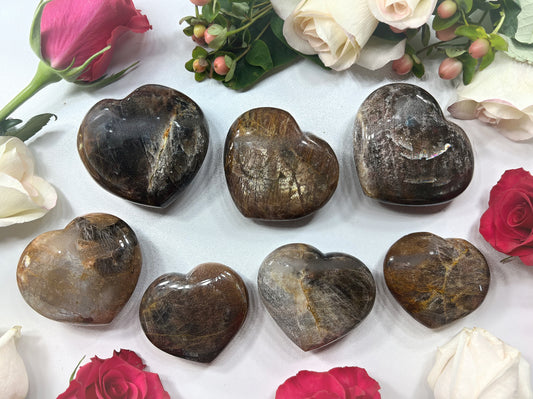 Black Moonstone Heart