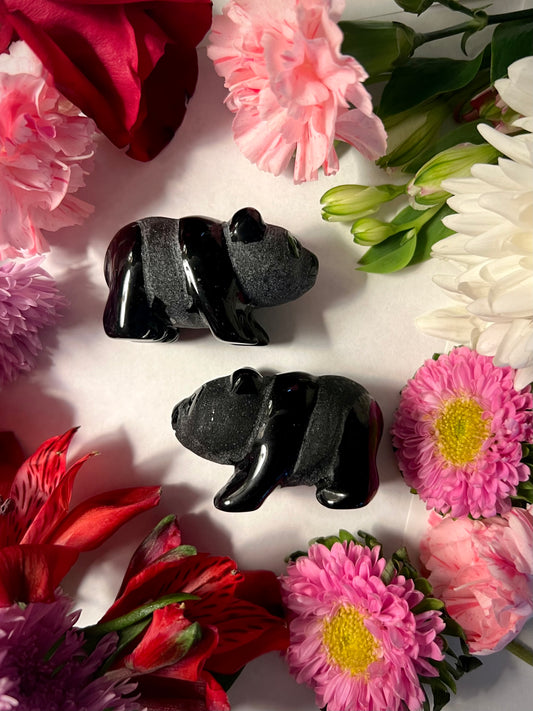Black Obsidian Panda Crystal