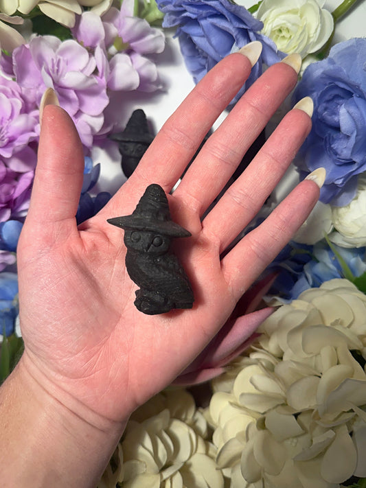 Black Obsidian Owl With Which Hat