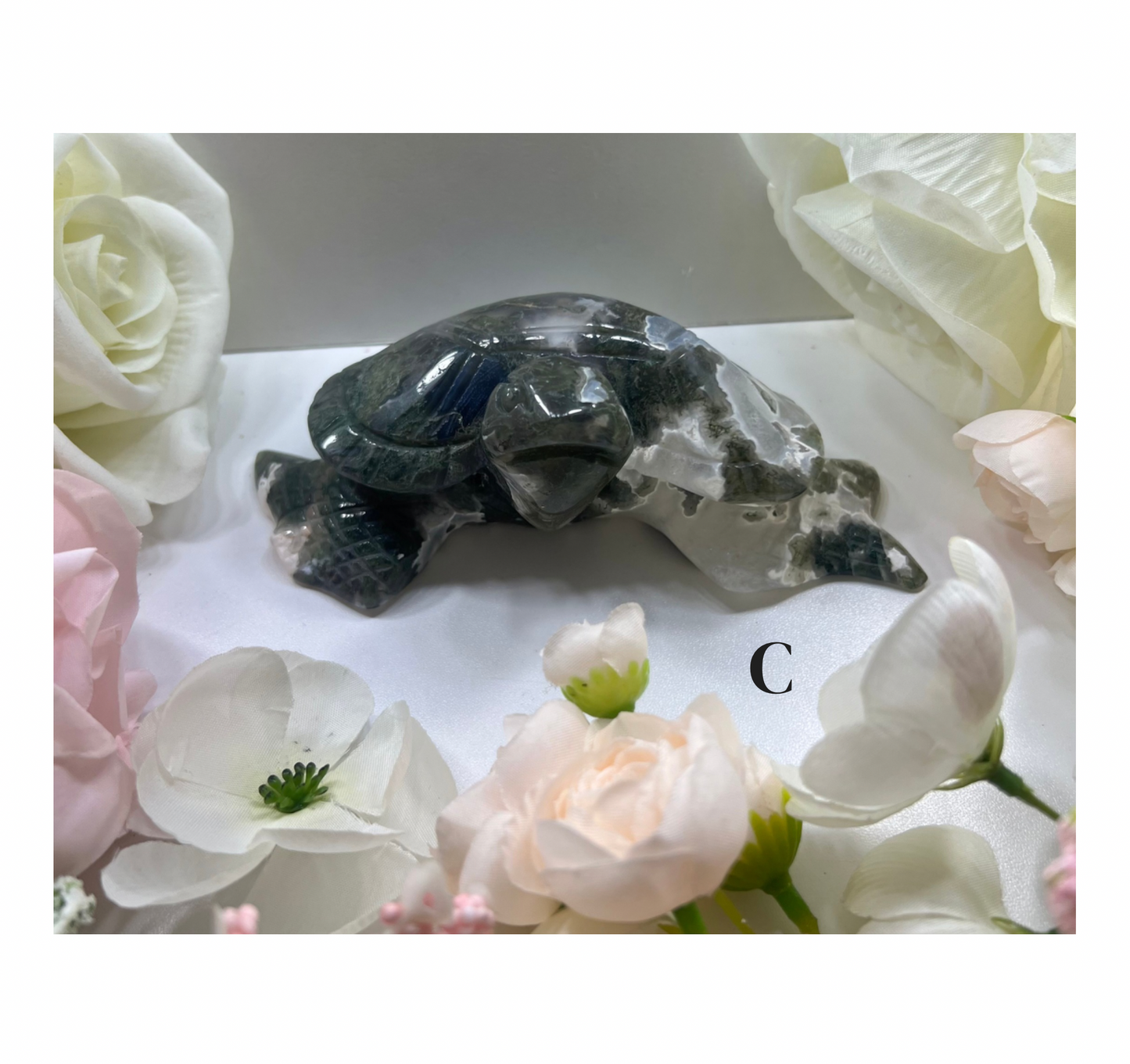 Large Moss Agate Turtle