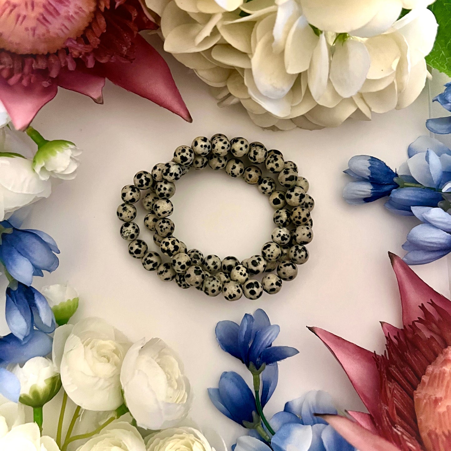 Dalmatian Jasper Crystal Bracelet