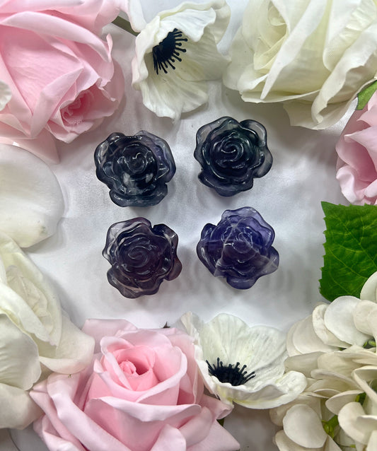 Fluorite Rose Carving