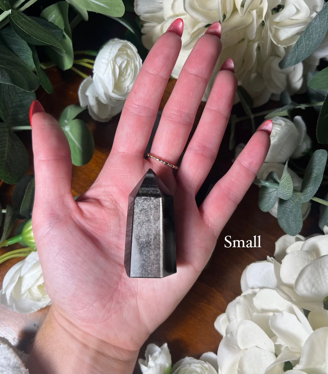 Silver Sheen Obsidian Point