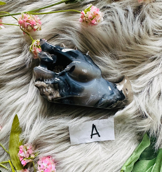 Volcano Agate Dragon Head