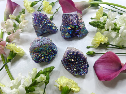 Angel Aura Amethyst Cut Base Raw Cluster