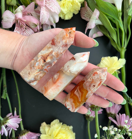 Carnelian Flower Agate Point
