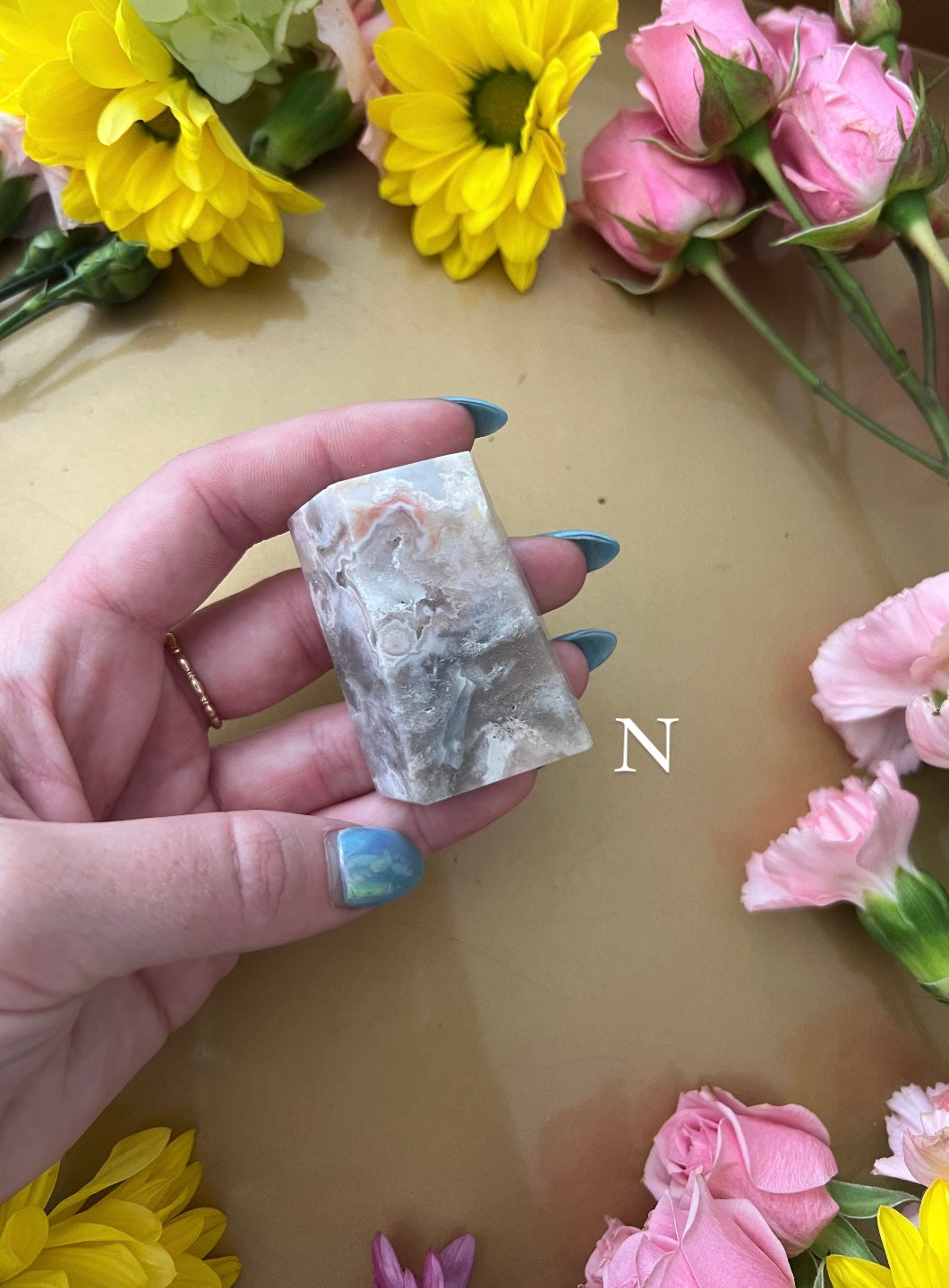 Pink Amethyst with Flower Agate Free Form