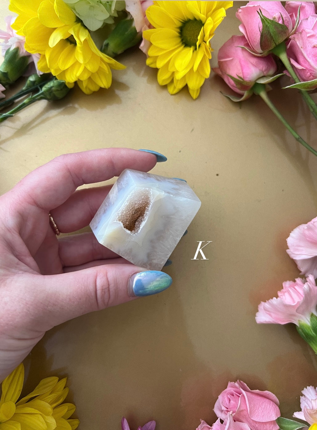 Pink Amethyst with Flower Agate Free Form