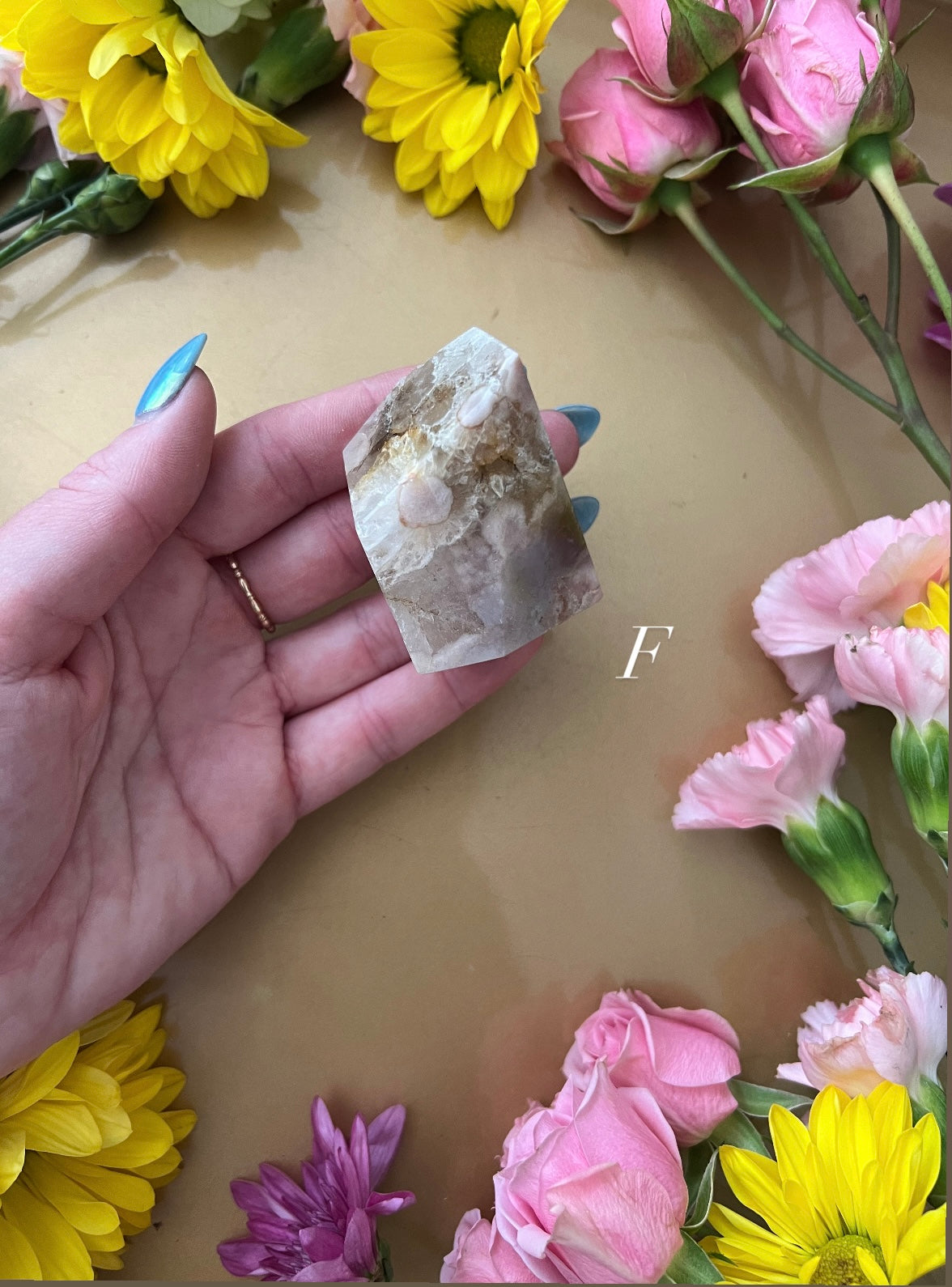 Pink Amethyst with Flower Agate Free Form