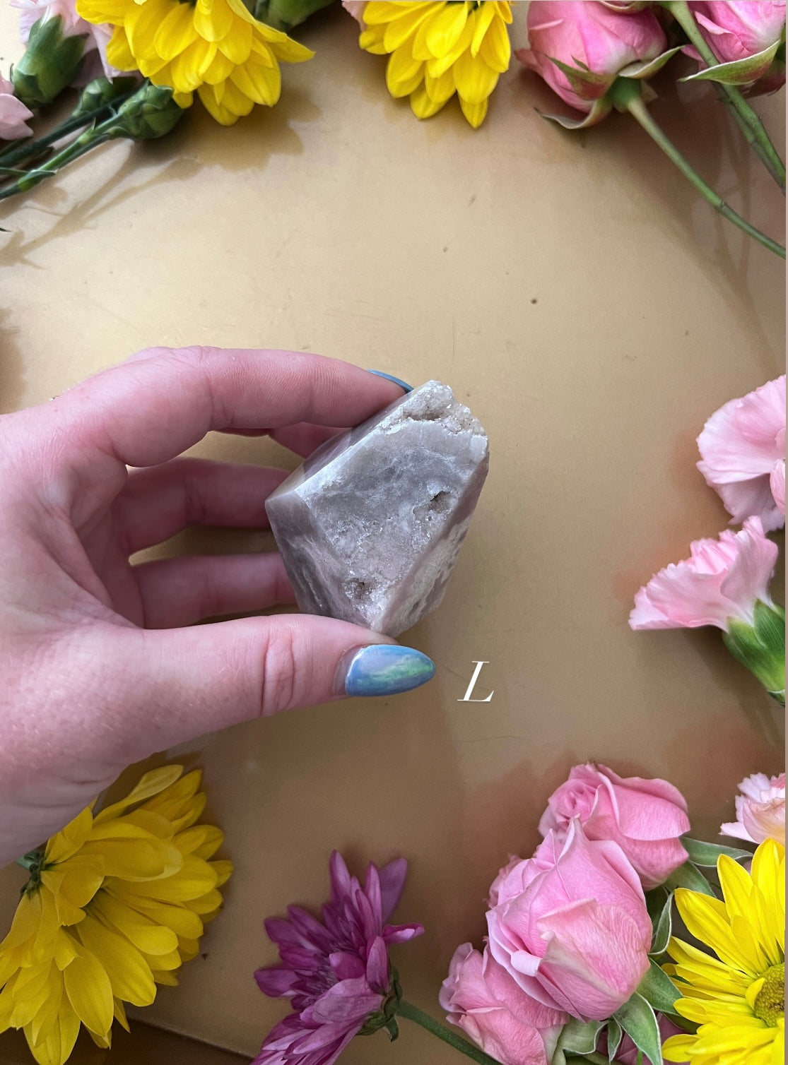 Pink Amethyst with Flower Agate Free Form