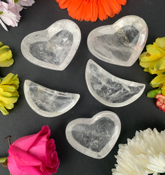 Crystal Bowl Moon and Heart