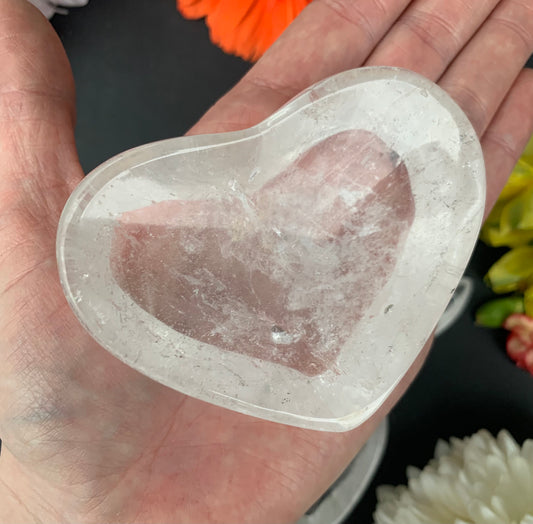 Crystal Bowl Moon and Heart