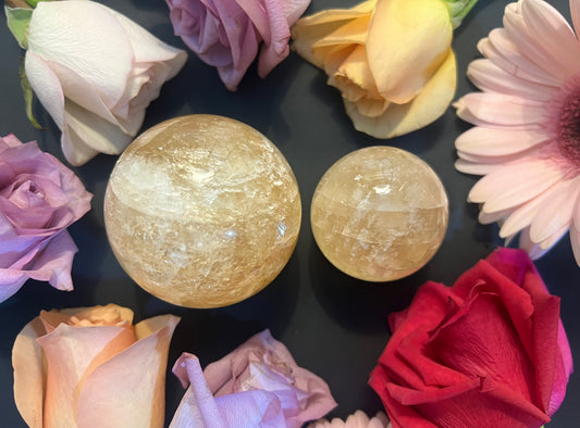 Honey Calcite Sphere