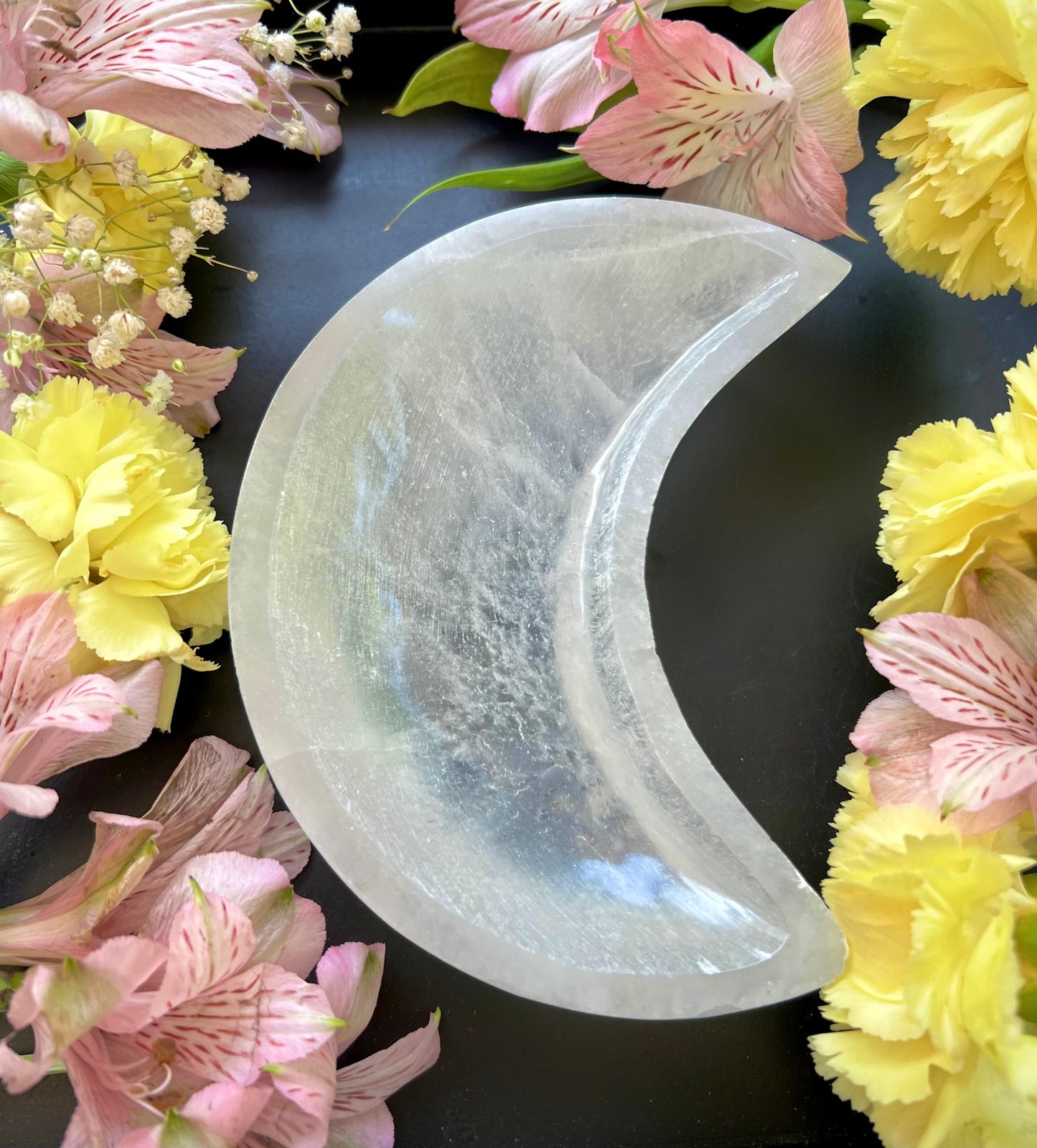 Selenite Moon Bowl Large