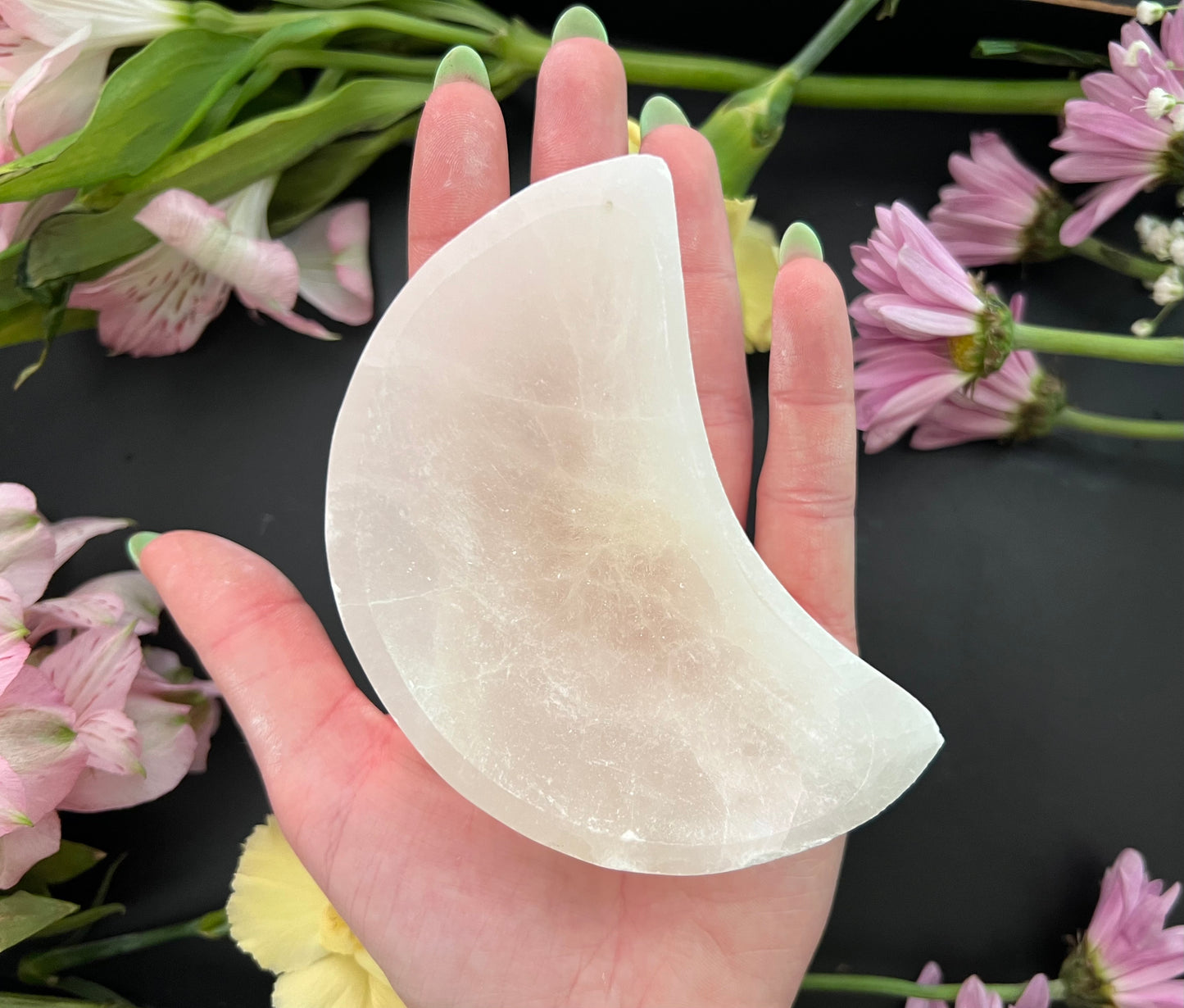 Selenite Moon Bowl Medium