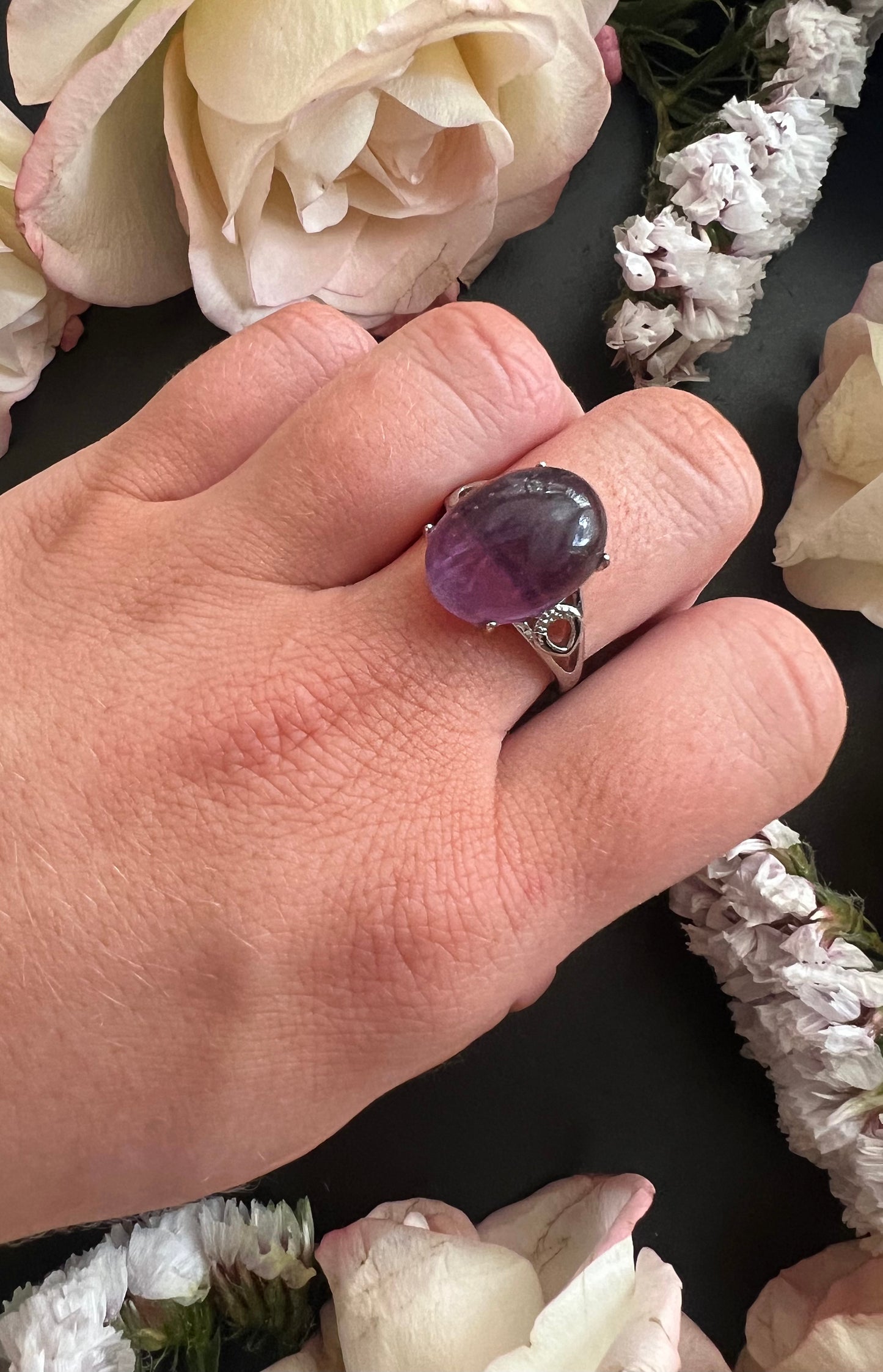 Rainbow Fluorite Ring