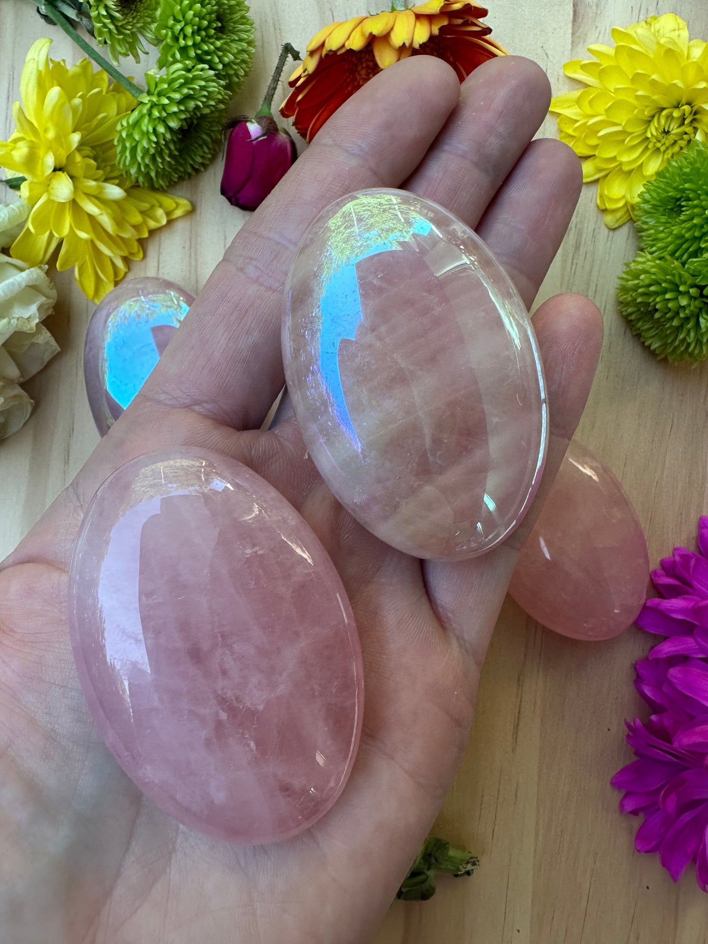 Rose Quartz Palm Stone