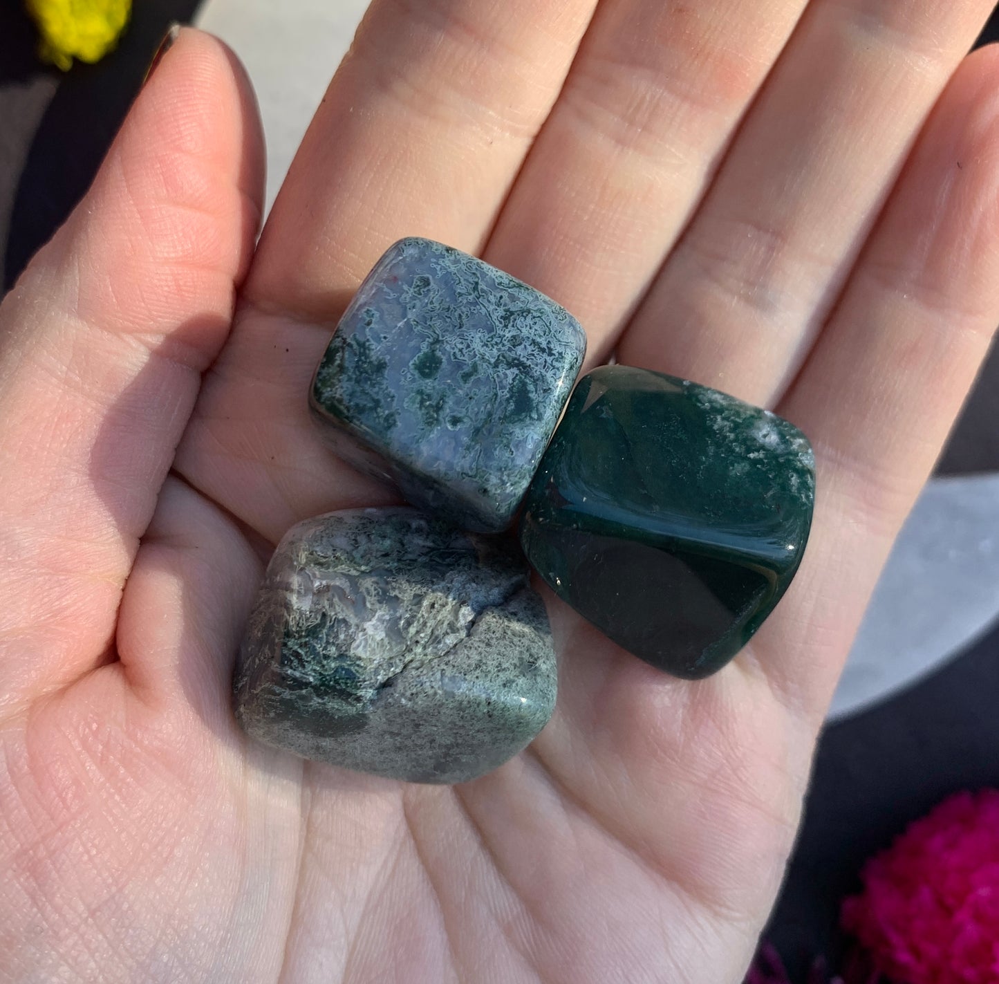 Moss Agate Tumbled Stone