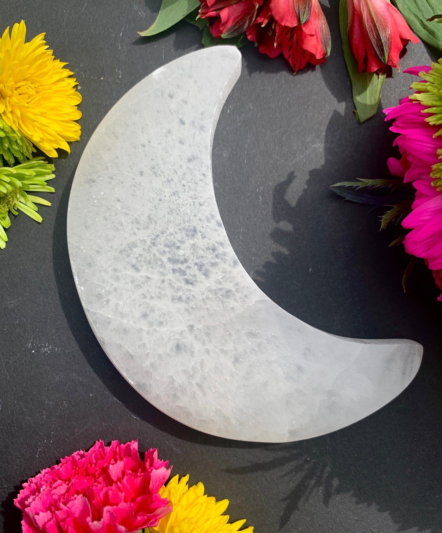 Selenite Moon Charging Plate Large