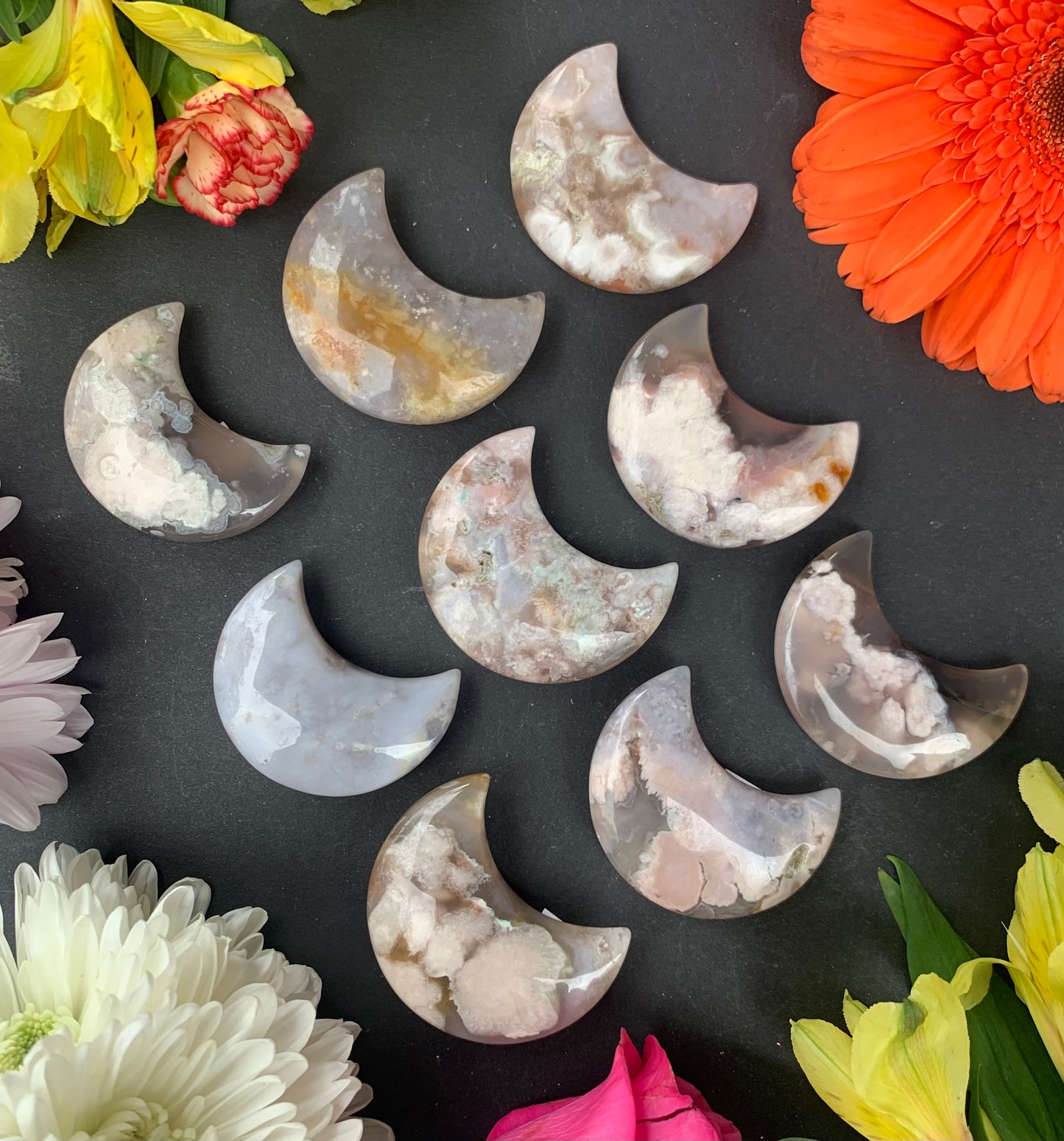 Flower Agate Moon