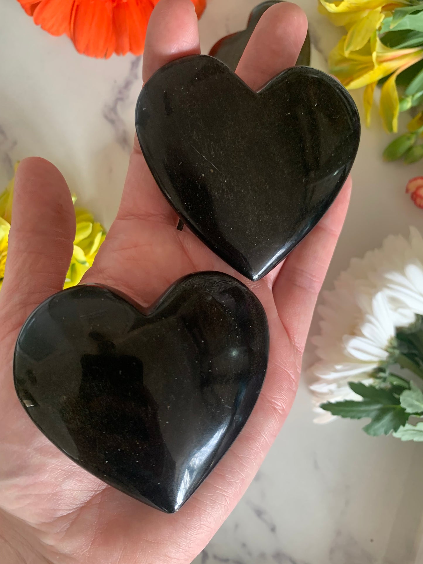 Gold Sheen Obsidian Heart