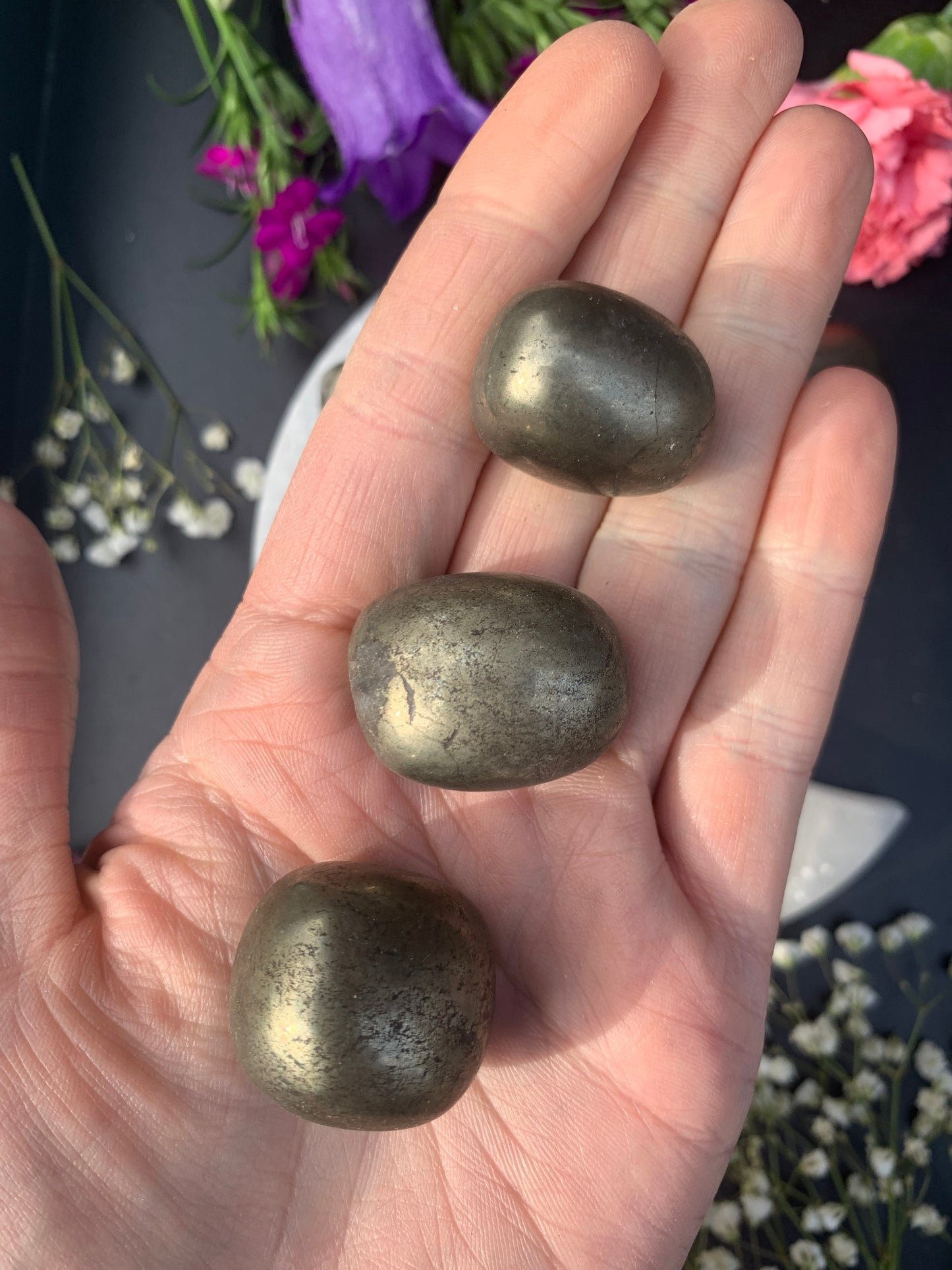 Pyrite Tumbled Stone