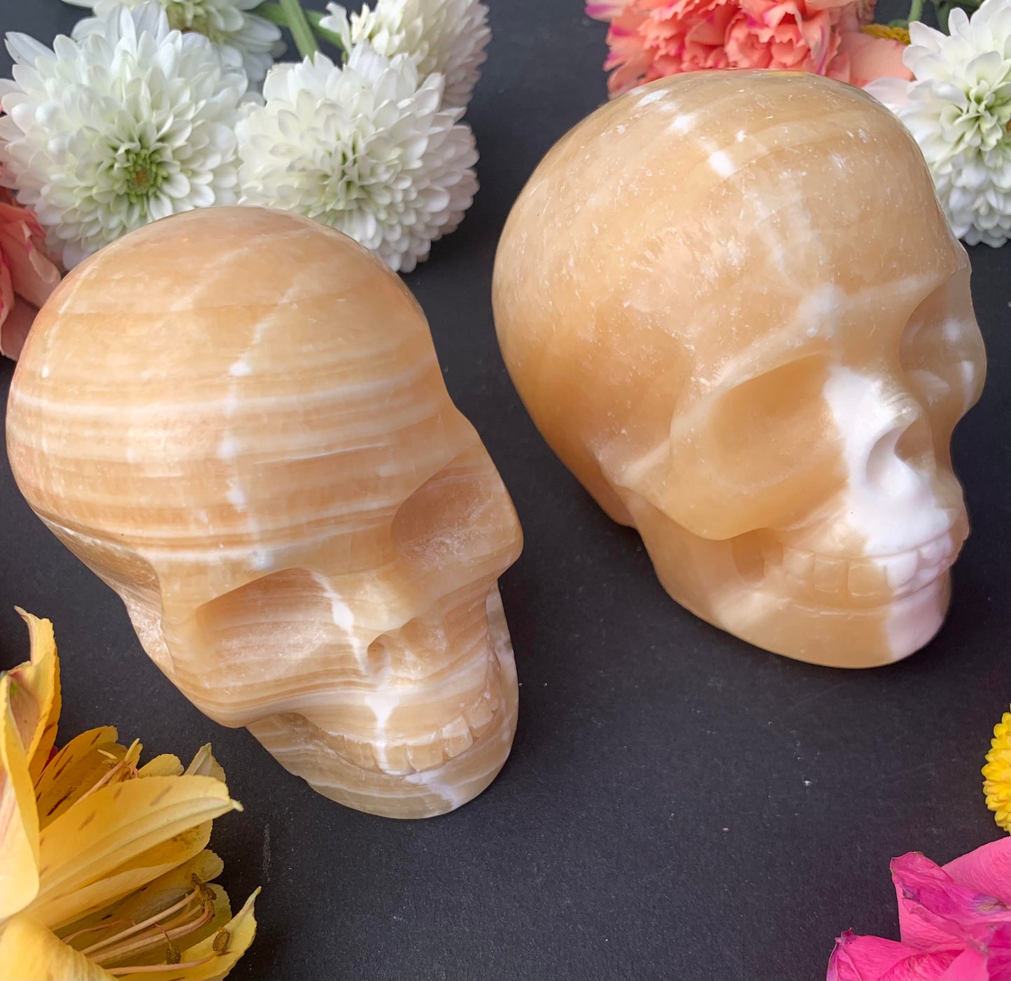 Orange Calcite Skull